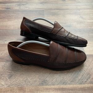 VINTAGE MEZLAN SPYDER BROWN DEER SKIN SOFT LEATHER LOAFERS MENS Sz 12 M